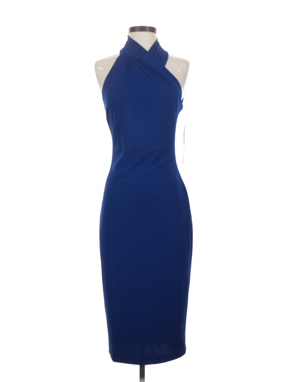 RACHEL Rachel Roy Cobalt Blue Cross-Neck Midi Dress